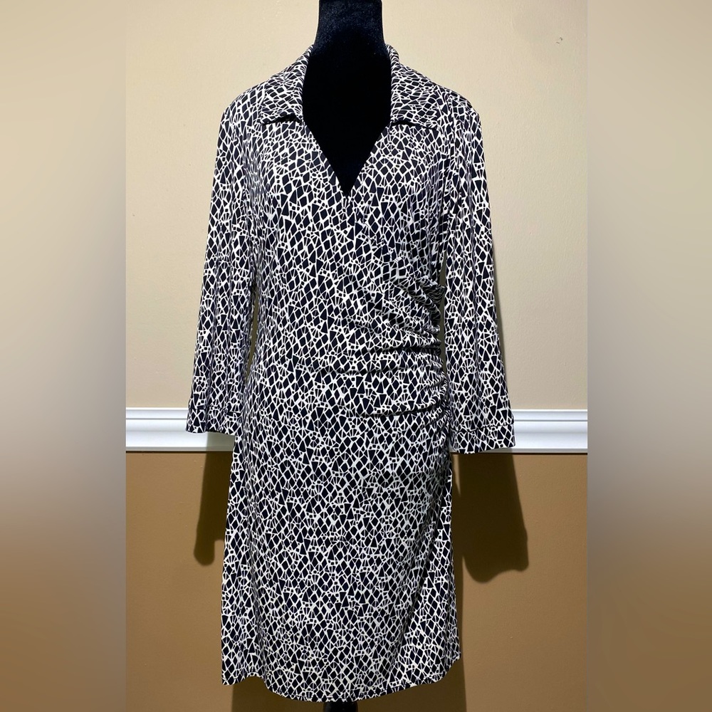 Laundry black and white print dress.